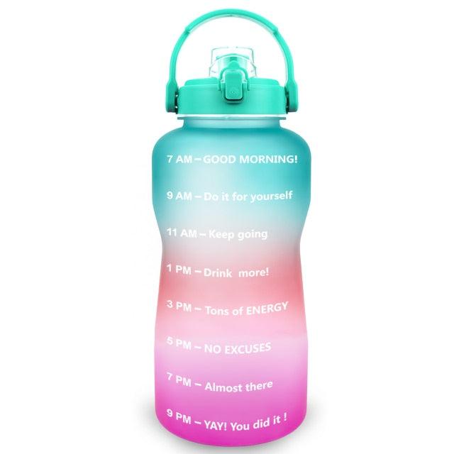 2L 64OZ 3.8L 128OZ Motivational Water Bottle With Time Marker Flip-Flop BPA Free Portable Sports Phone Stand GYM Jug (FHB)(1AK1)(1U24)(F24)(1U101)(1U9)(F101)