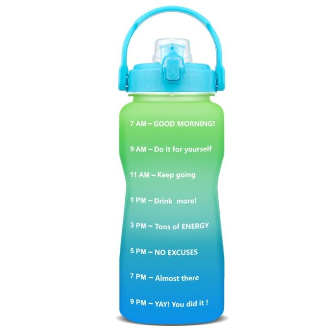 2L 64OZ 3.8L 128OZ Motivational Water Bottle With Time Marker Flip-Flop BPA Free Portable Sports Phone Stand GYM Jug (FHB)(1AK1)(1U24)(F24)(1U101)(1U9)(F101)