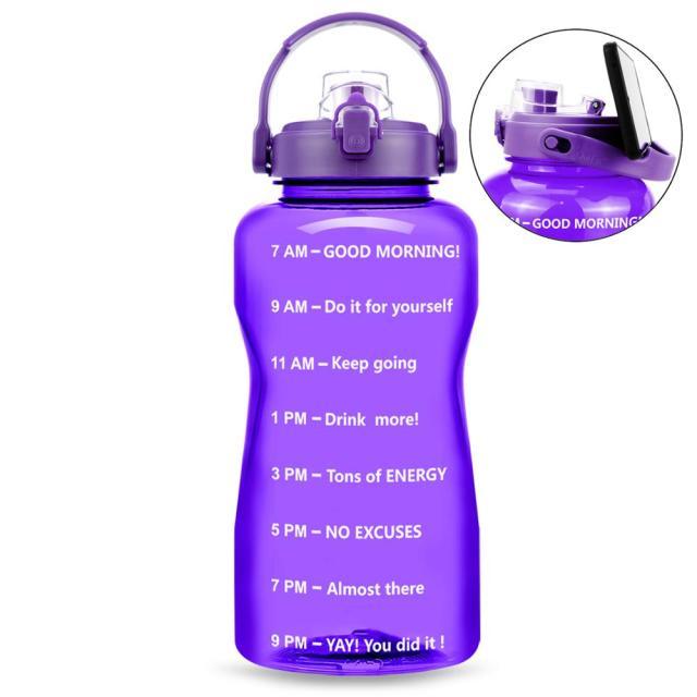2L 64OZ 3.8L 128OZ Motivational Water Bottle With Time Marker Flip-Flop BPA Free Portable Sports Phone Stand GYM Jug (FHB)(1AK1)(1U24)(F24)(1U101)(1U9)(F101)