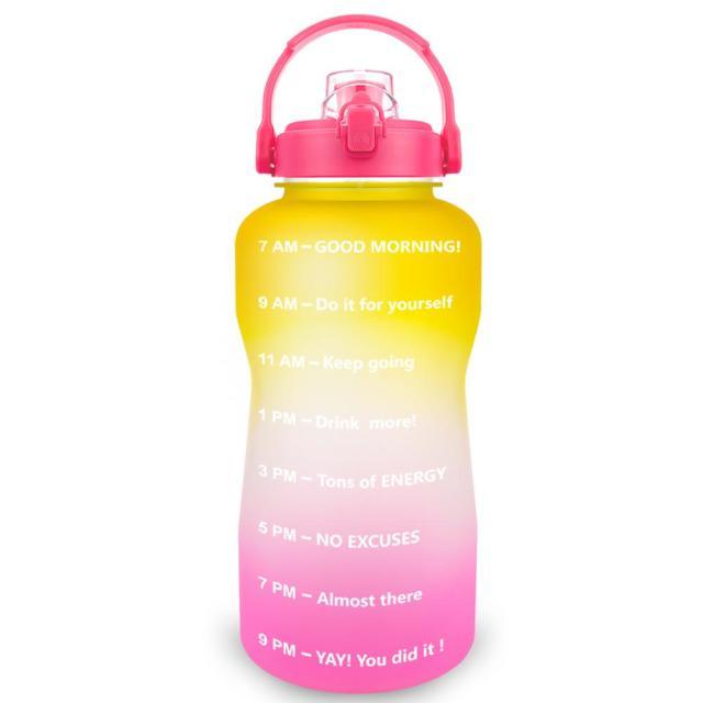 2L 64OZ 3.8L 128OZ Motivational Water Bottle With Time Marker Flip-Flop BPA Free Portable Sports Phone Stand GYM Jug (FHB)(1AK1)(1U24)(F24)(1U101)(1U9)(F101)