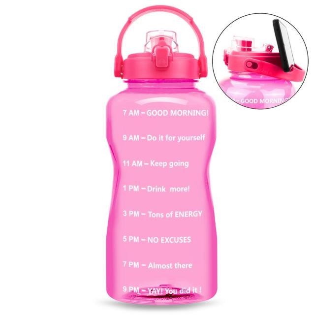2L 64OZ 3.8L 128OZ Motivational Water Bottle With Time Marker Flip-Flop BPA Free Portable Sports Phone Stand GYM Jug (FHB)(1AK1)(1U24)(F24)(1U101)(1U9)(F101)