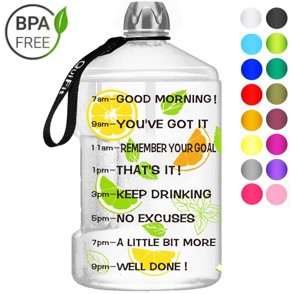 Great 128oz 73oz 43oz 1 Gallon BPA Free Plastic Big Drink Water Bottle Jug Gourd - Travel Sports Fitness GYM Water-bottle (FHB)(1AK1)