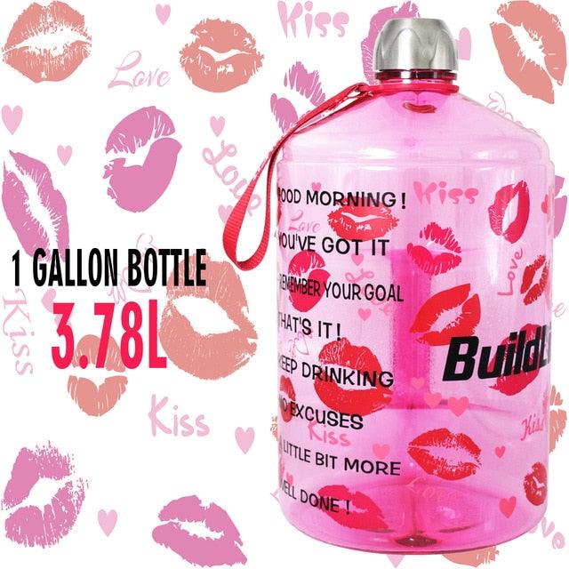 Great 128oz 73oz 43oz 1 Gallon BPA Free Plastic Big Drink Water Bottle Jug Gourd - Travel Sports Fitness GYM Water-bottle (FHB)(1AK1)