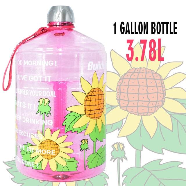 Great 128oz 73oz 43oz 1 Gallon BPA Free Plastic Big Drink Water Bottle Jug Gourd - Travel Sports Fitness GYM Water-bottle (FHB)(1AK1)