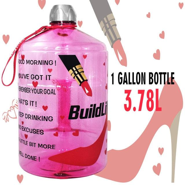 Great 128oz 73oz 43oz 1 Gallon BPA Free Plastic Big Drink Water Bottle Jug Gourd - Travel Sports Fitness GYM Water-bottle (FHB)(1AK1)