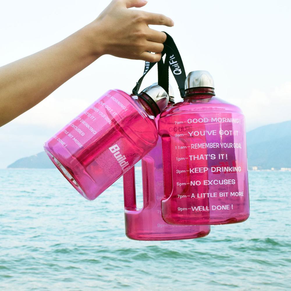 Great 128oz 73oz 43oz 1 Gallon BPA Free Plastic Big Drink Water Bottle Jug Gourd - Travel Sports Fitness GYM Water-bottle (FHB)(1AK1)