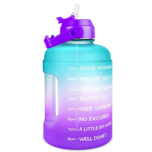 Amazing Water Bottle 2.2L 73oz Motivational with Straw Leakproof BPA Free Sports Travel Water Jug Time Marker Help to Lose Weight(FHB)(1AK1)(1U24)(F24)(1U101)(1U9)(F101)