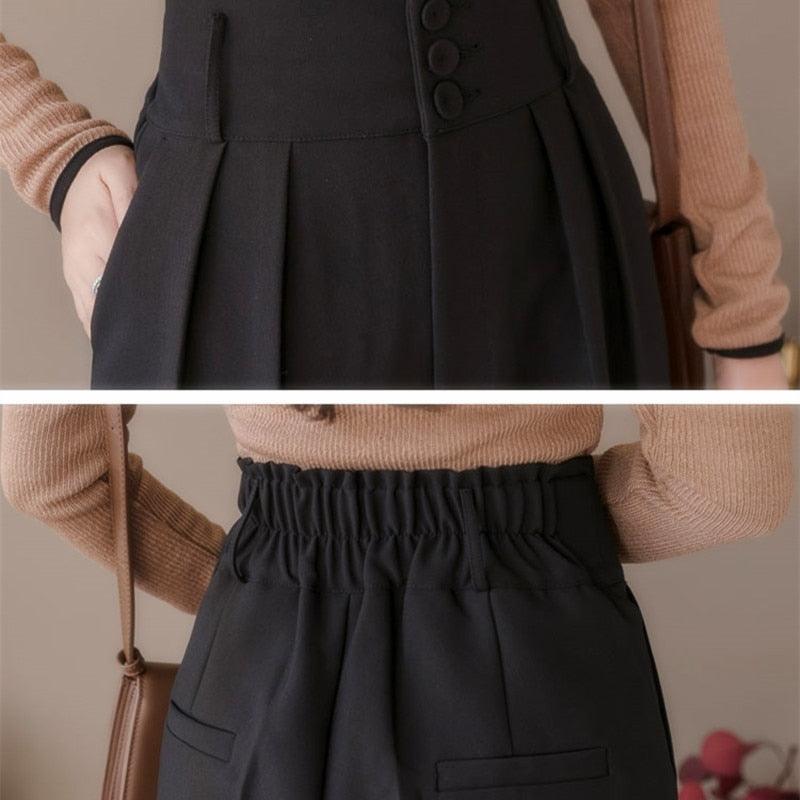 New Spring Women Formal Pants - Pockets High Waist Elegant Office Ankle Length Pants (BP)