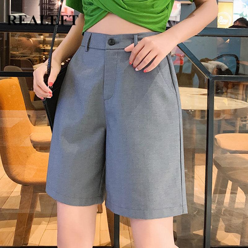 Plus Size New Summer Formal Half Pants - High Waist Wide Leg Women Pants (BP)