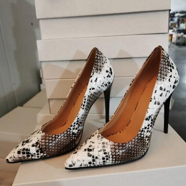 Trending Gorgeous Spring Autumn Pumps - High Heels Slip On Snake Mixed Color Shoes (SH1)(WO3)(WO5)(CD)(F37)(F36)(F42)