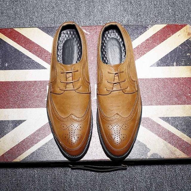 Fashion Men's Formal Shoes - Leather Personality Men Business Shoes (MSF2)(MSF4)(MSC4)(F14)