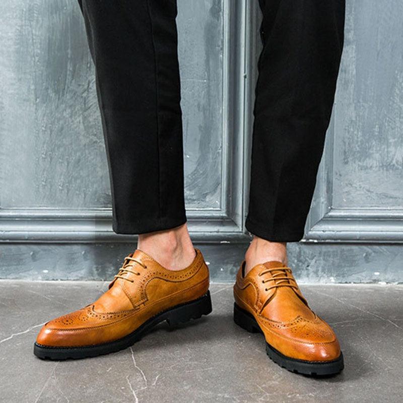 Fashion Men's Formal Shoes - Leather Personality Men Business Shoes (MSF2)(MSF4)(MSC4)(F14)