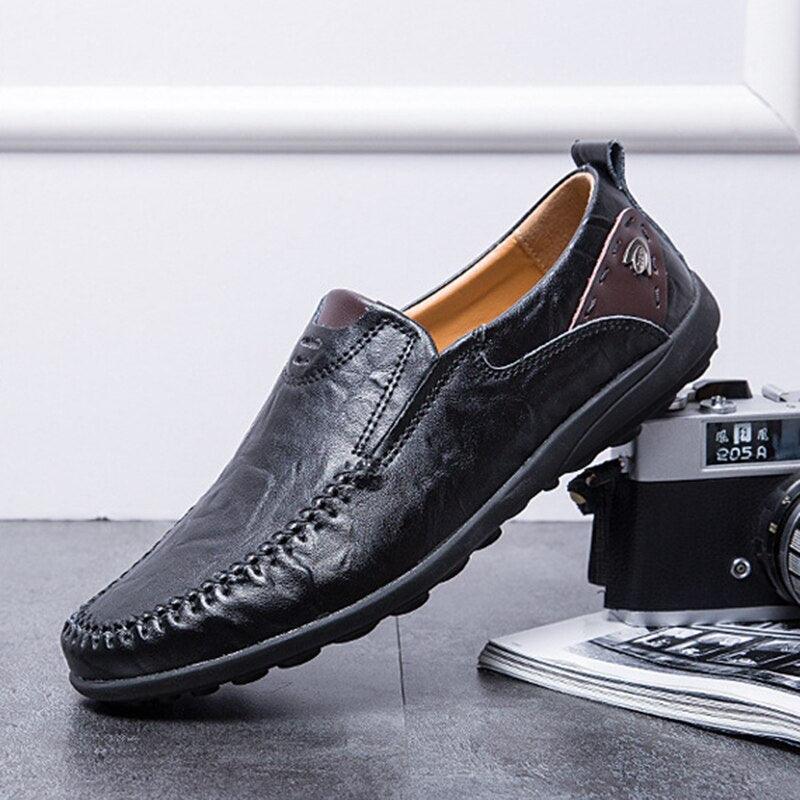 Genuine Leather Men's Casual Shoes - Comfortable Slip-On Driving Shoes (MSF3)(MSC2)(MSC4)