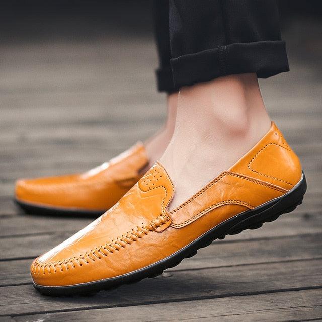 Genuine Leather Men's Casual Shoes - Comfortable Slip-On Driving Shoes (MSF3)(MSC2)(MSC4)