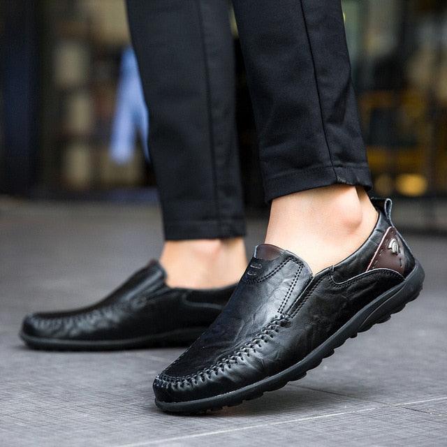 Genuine Leather Men's Casual Shoes - Comfortable Slip-On Driving Shoes (MSF3)(MSC2)(MSC4)