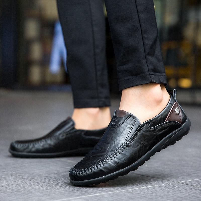 Genuine Leather Men's Casual Shoes - Comfortable Slip-On Driving Shoes (MSF3)(MSC2)(MSC4)