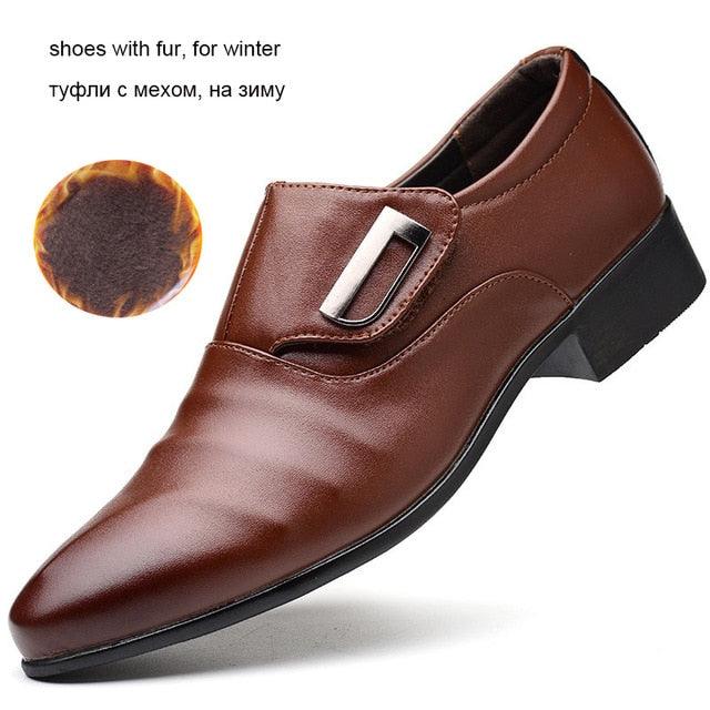 Great Leather Formal Wedding Shoes - Men Slip On Office Shoes (D14)(MSF5)