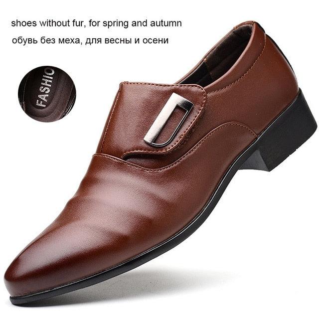 Great Leather Formal Wedding Shoes - Men Slip On Office Shoes (D14)(MSF5)