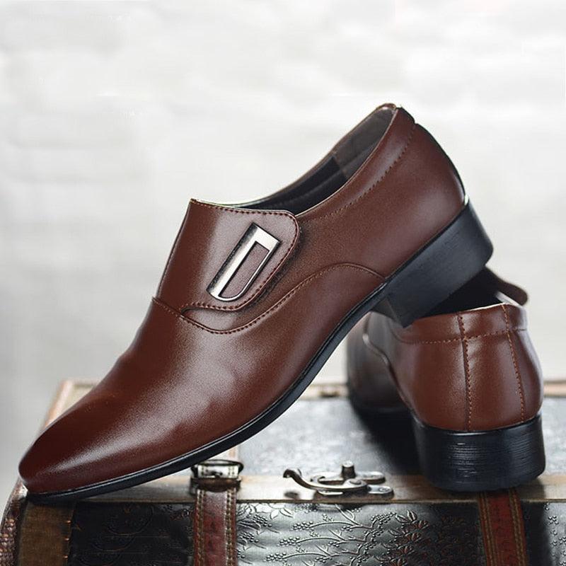 Great Leather Formal Wedding Shoes - Men Slip On Office Shoes (D14)(MSF5)