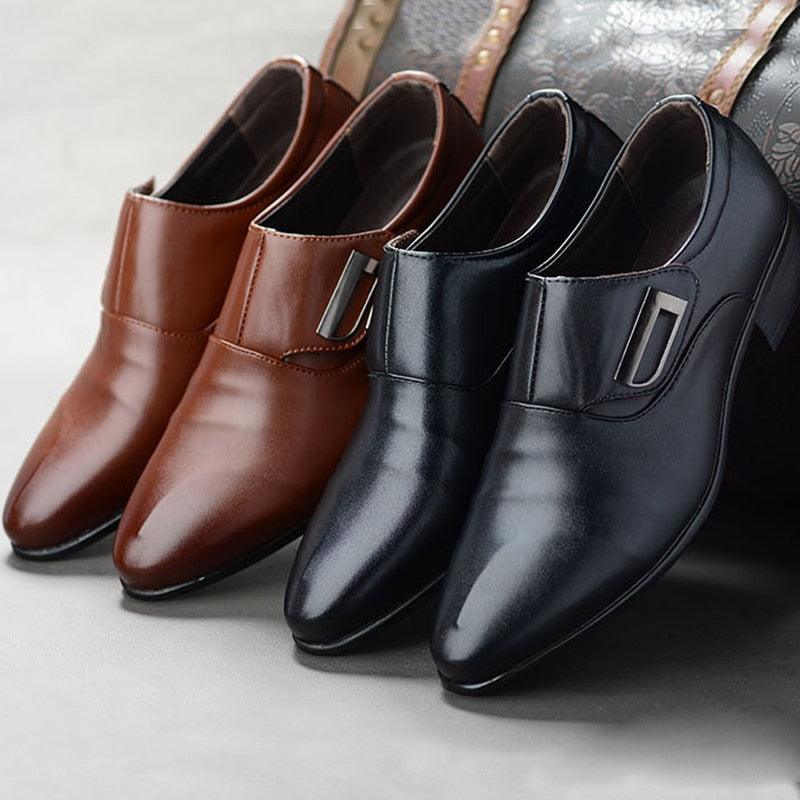 Great Leather Formal Wedding Shoes - Men Slip On Office Shoes (D14)(MSF5)