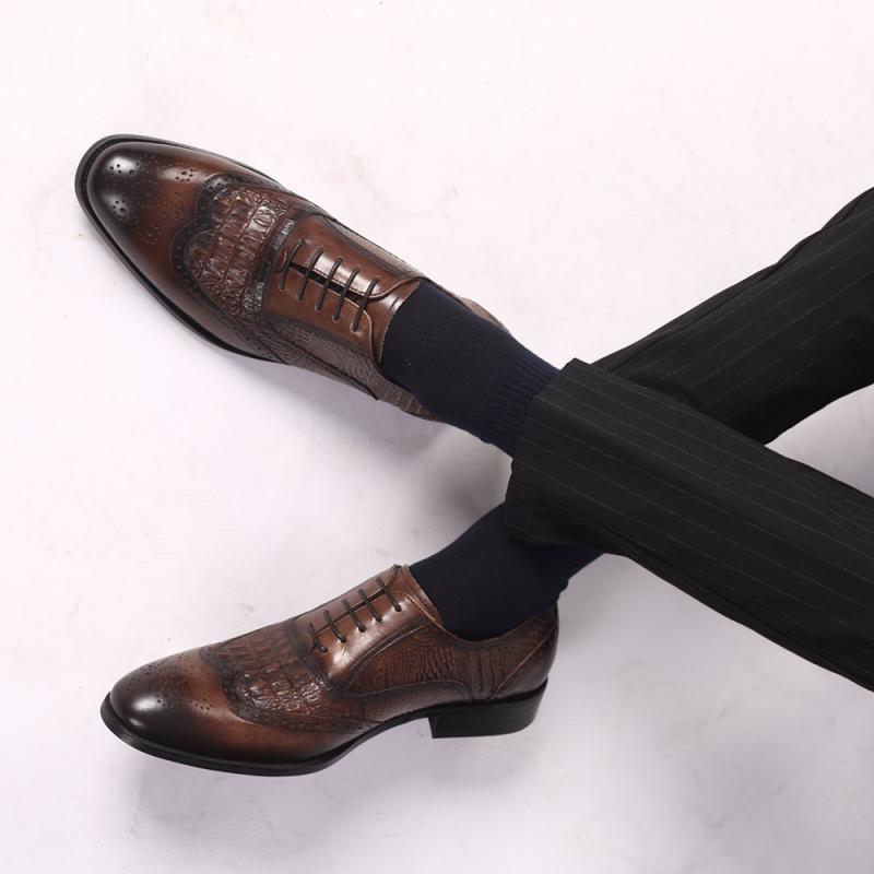 Men's Oxfords Shoes - British Style Leather Business Formal Shoes - Office Suit Dress Shoes (D14)(MSF1)