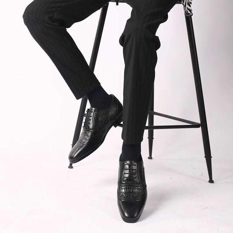 Men's Oxfords Shoes - British Style Leather Business Formal Shoes - Office Suit Dress Shoes (D14)(MSF1)