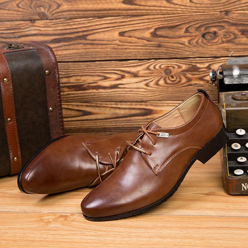 Men's Dress Shoes - Fashion Pu Leather Shoes - Men Brands Wedding Oxford Shoes (D14)(MSF2)(MSF1)
