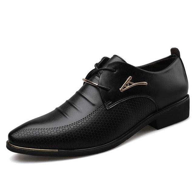 Men'S Leather Formal Shoes - Lace Up Dress Shoes - Oxfords Fashion Retro Shoes (MSF2)(F14)