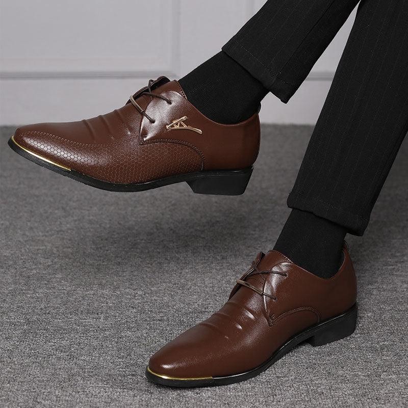 Men'S Leather Formal Shoes - Lace Up Dress Shoes - Oxfords Fashion Retro Shoes (MSF2)(F14)