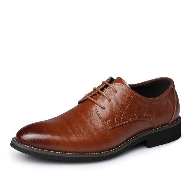 Men's Dress Oxfords Shoes - Business Office Pointed Footwear - Lace-Up Men's Formal Shoes (MSF2)