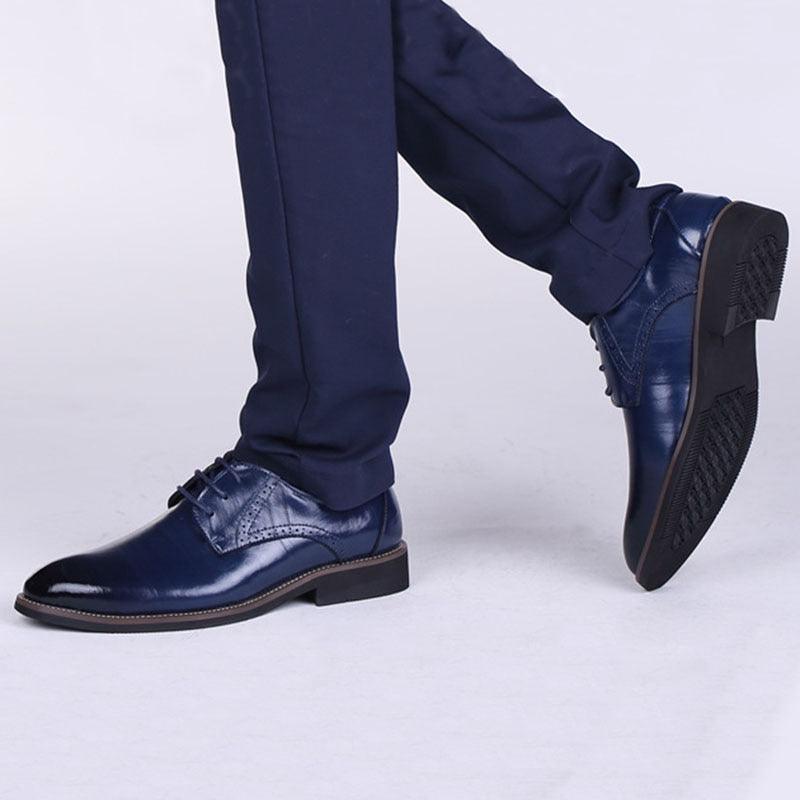 Men's Dress Oxfords Shoes - Business Office Pointed Footwear - Lace-Up Men's Formal Shoes (MSF2)