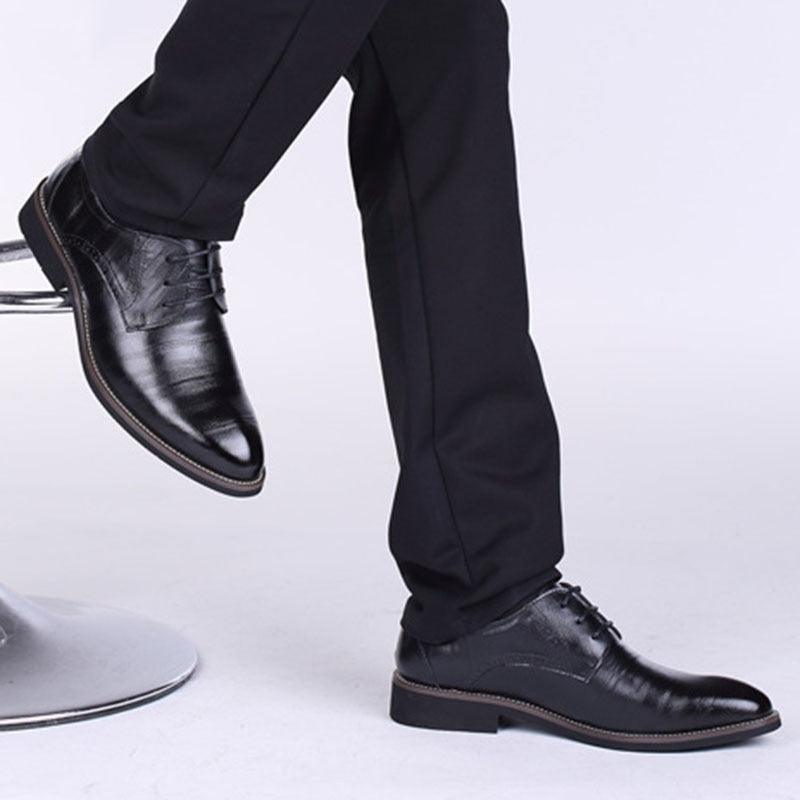 Men's Dress Oxfords Shoes - Business Office Pointed Footwear - Lace-Up Men's Formal Shoes (MSF2)