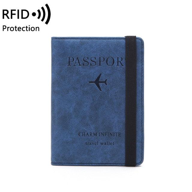 Vintage Business Passport Covers Holder - Multi-Function ID Bank Card PU Leather Wallet Case (LT8)(F79)