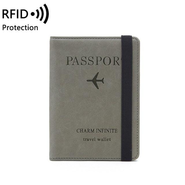 Vintage Business Passport Covers Holder - Multi-Function ID Bank Card PU Leather Wallet Case (LT8)(F79)