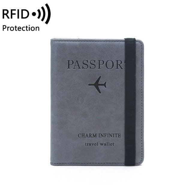 Vintage Business Passport Covers Holder - Multi-Function ID Bank Card PU Leather Wallet Case (LT8)(F79)