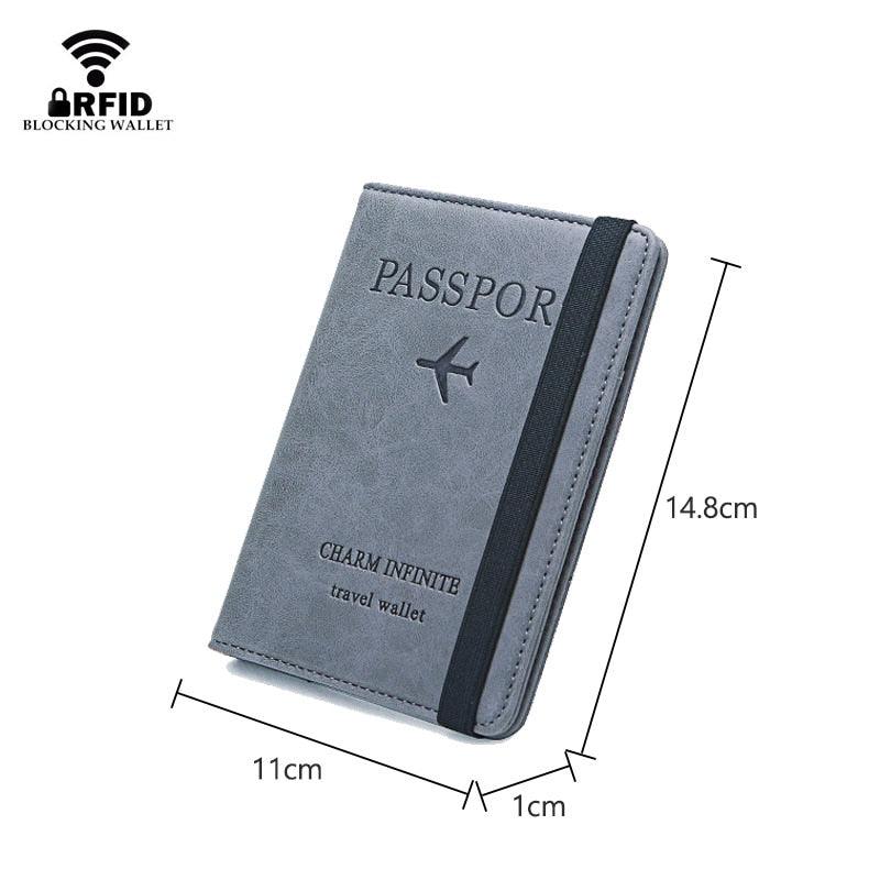 Vintage Business Passport Covers Holder - Multi-Function ID Bank Card PU Leather Wallet Case (LT8)(F79)