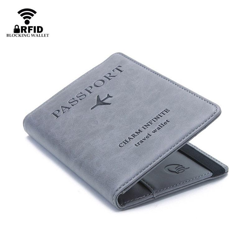 Vintage Business Passport Covers Holder - Multi-Function ID Bank Card PU Leather Wallet Case (LT8)(F79)