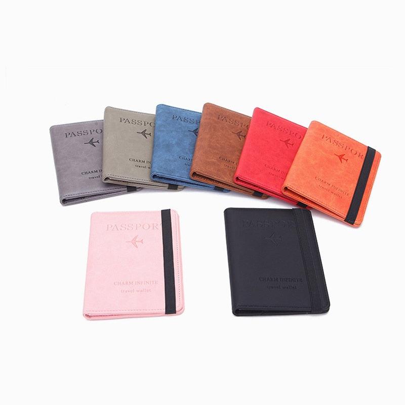 Vintage Business Passport Covers Holder - Multi-Function ID Bank Card PU Leather Wallet Case (LT8)(F79)