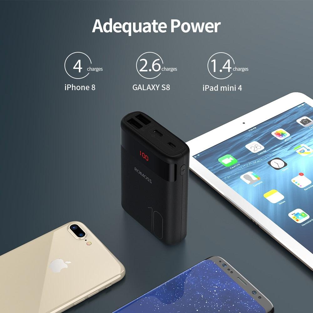 Ares 10 10000mAh Power Bank With Double USB Port - External Battery Pack - Travel Size Portable Charger (D79)(1LT1)