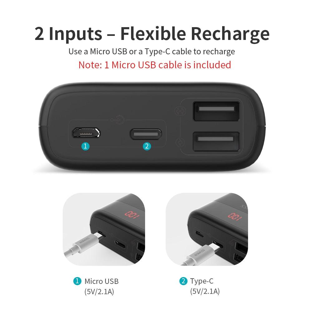 Ares 10 10000mAh Power Bank With Double USB Port - External Battery Pack - Travel Size Portable Charger (D79)(1LT1)