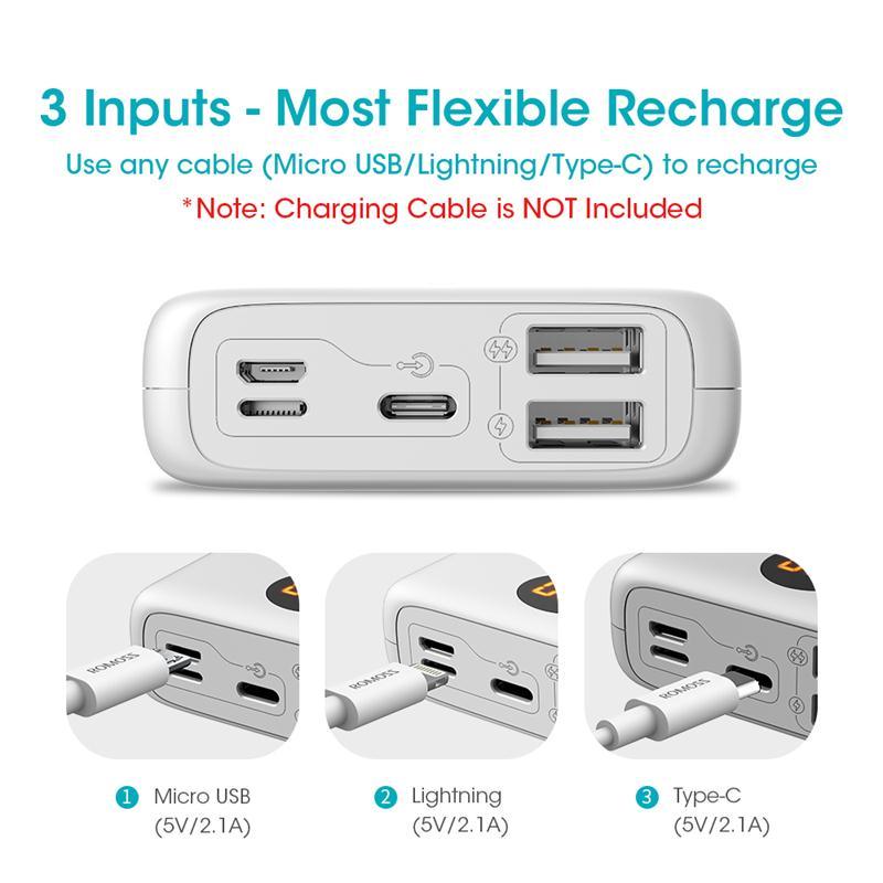 Great 10000mAh Power Bank - With Double USB Port Cable- External Battery Pack - Travel Size (1LT1)(F104)