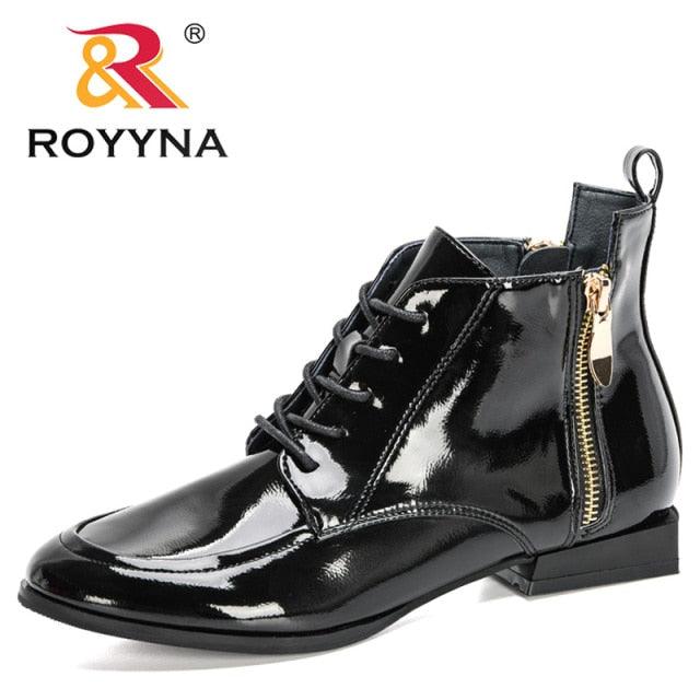 New Designers Patent Leather High Top Shoes Woman Autumn Zipper Boots Female Lace-Up Shoes (BB1)(BB2)(CD)(WO4)(2U38)(2U107)(2U36)