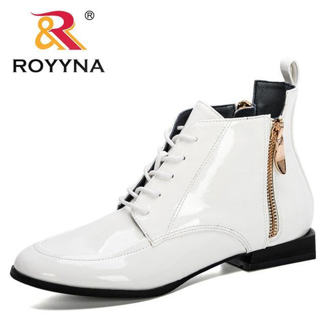 New Designers Patent Leather High Top Shoes Woman Autumn Zipper Boots Female Lace-Up Shoes (BB1)(BB2)(CD)(WO4)(2U38)(2U107)(2U36)
