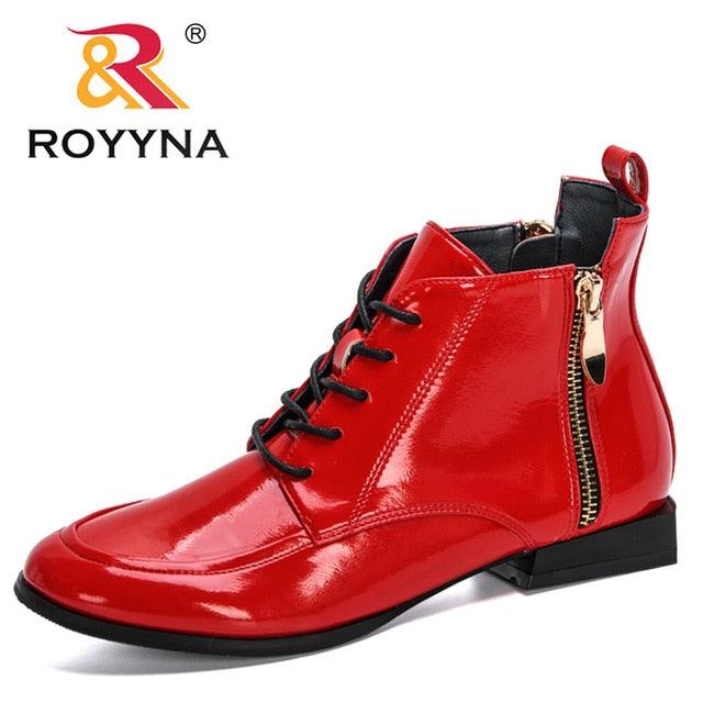 New Designers Patent Leather High Top Shoes Woman Autumn Zipper Boots Female Lace-Up Shoes (BB1)(BB2)(CD)(WO4)(2U38)(2U107)(2U36)