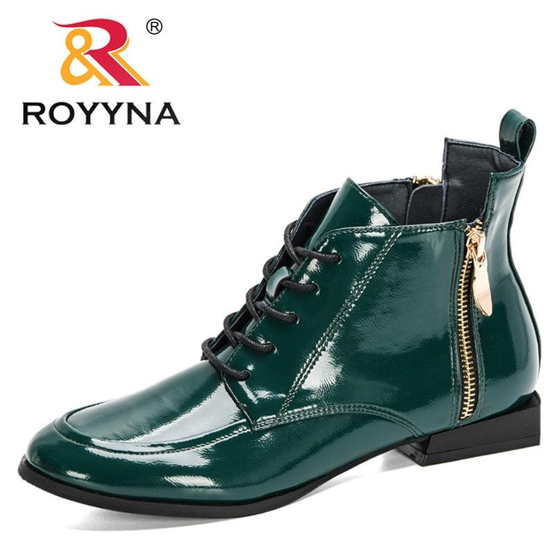 New Designers Patent Leather High Top Shoes Woman Autumn Zipper Boots Female Lace-Up Shoes (BB1)(BB2)(CD)(WO4)(2U38)(2U107)(2U36)