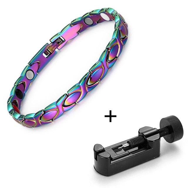 New Fashion Bracelet & Bangle Magnetic Jewelry - With Colorful Color Stainless Steel Hand Chain (D83)(MJ3)