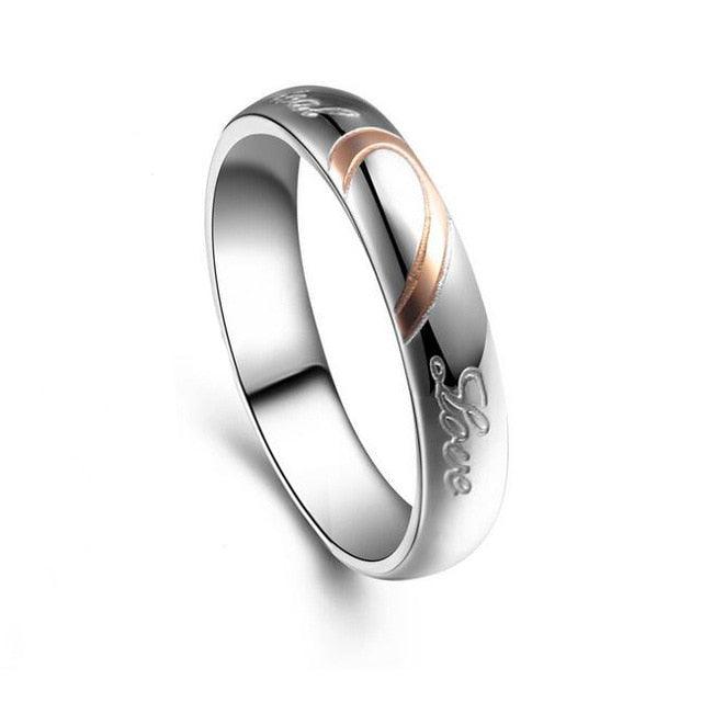 5mm Couple Wedding Bands Rings - Stainless Steel Jewelry Engagement Ring (MJ1)(F83)