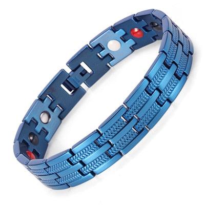 Men's Healing Magnetic Stainless Steel Bracelets With Gold Plating Hand Chain (MJ3)