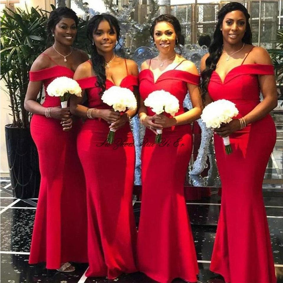 Great Mermaid Bridesmaid Dresses - Off Shoulder Maid Of Honor Dress - Wedding Party Gowns (D18)(WSO2)