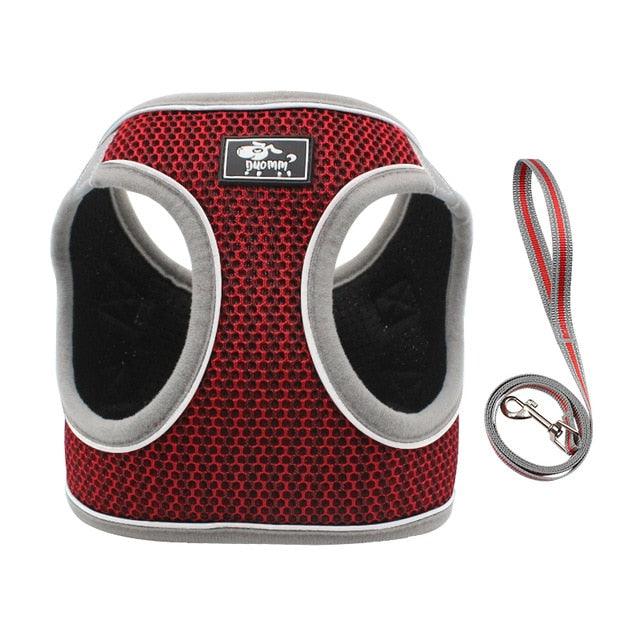 Reflective Dog Cat Harness Leash Set - Adjustable Vest No Pull Breathable Mesh Outdoor Products (1U75)(1U70)